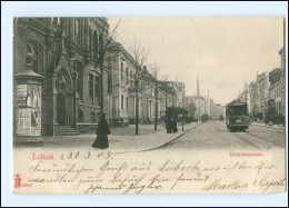 XX006089/ Lübeck Mühlenstraße Straßenbahn AK 1903 - Lübeck-Travemünde