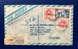 República Argentina, SOBRES CERTIFICADO, CIRCULADO A INGLATERRA ( GENERAL SAN MARTÍN 1950) - Used Stamps