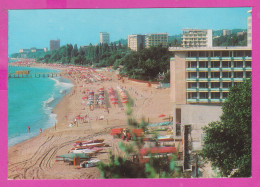 309883 / Bulgaria - Golden Sands (Varna) Black Sea Resort - Panorama Hotels Beach Tractor Bridge 1984 PC Bulgarie - Hotel's & Restaurants