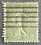 FRA0130U94 - Type Semeuse Lignée - 15 C Olive Used Stamp - Type V - 1917-20 - France YT 130d - 1903-60 Semeuse Lignée