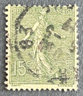 FRA0130U96 - Type Semeuse Lignée - 15 C Olive Used Stamp - Type V - 1917-20 - France YT 130d - 1903-60 Semeuse Lignée