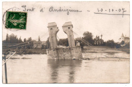 Le Pont Détruit Par La Crue Du 16 Octobre 1910. Carte Photo - Andrézieux-Bouthéon