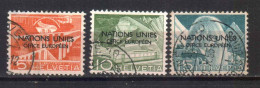 SWITZERLAND STAMPS, 1950 UN EUROPEAN OFFICE. Sc.#7O1-7O3. USED - Oblitérés