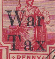 Trinidad & Tobago: 1918   Britannia 'War Tax' OVPT    SG189    1d   ['Tax' Spaced]     Used Block Of 6 - Trinidad En Tobago (...-1961)