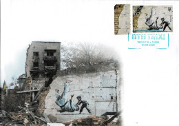 UKRAINE 2023 Mi 2079 BANKSY FCK PUTIN CHERINGIV FDC - Ukraine