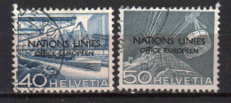 SWITZERLAND STAMPS, 1950 UN EUROPEAN OFFICE. Sc.#7O8-7O9. USED - Used Stamps