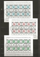 PAYS-BAS: Obl., YT N° 852, 853 Et 854, Chaque En Feuillet De 10 Ex., Ct Amphilex, TB - Used Stamps