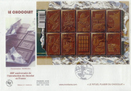 FRANCE 2009 CHOCOLATE SCENTED UNUSUAL MINIATURE SHEET MS FIRST DAY COVER FDC USED RARE - Brieven En Documenten