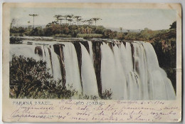 Brazil Paraná 1906 Postcard waterfall In Rio Jordão Jordan River Editor Júlio C. Langer From Curitiba To Rio De Janeiro - Otros