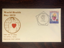 PAKISTAN FDC COVER 1972 YEAR CARDIOLOGY HEART HEALTH MEDICINE STAMPS - Pakistan