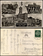 Berlin 700 Jahre    Brandenburger Tor, Reichsbank Und Schloß Ansichtskarte 1937 - Porte De Brandebourg