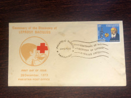 PAKISTAN FDC COVER 1973 YEAR LEPROSY LEPRA HANSEN HEALTH MEDICINE STAMPS - Pakistan