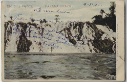 Brazil Paraná 1906 Postcard waterfall In Rio Do Patos Ducks River Editor Júlio C. Langer From Curitiba To Rio De Janeiro - Otros