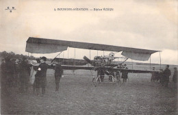 Aviation - Bourges Aviation - Biplan Voisin - Animé - Carte Postale Ancienne - Autres & Non Classés