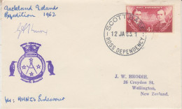 Ross Dependency Auckland Islands Expedition 1962 HMNZS Endeavour Signature  Ca Scott Base 12 JA 1963 (SR181) - Antarctische Expedities