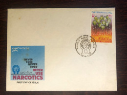 PAKISTAN FDC COVER 1987 YEAR NARCOTICS DRUGS HEALTH MEDICINE STAMPS - Pakistan
