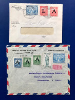 REPÚBLICA DE COLOMBIA1952, 2 SOBRES CIRCULADOS ( SUECIA Y USA), MATASELLOS AL DORSO ZIPAGUIRA - Kolumbien