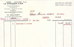 Sté GALINAT Metz (parfumerie) Bureaux Repliés (guerre) à Courtenay (Loiret) / Envoi à Chevreux Coiffeur à Haroué - 1939-45