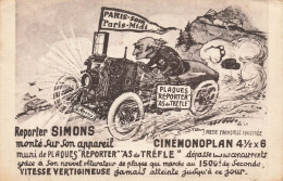 Cinémonoplan Reporter SIMONS * CPA Publicitaire Illustrateur * Cinéma Caméra Appareil Photographie * As De Trèfle - Advertising