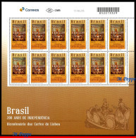 Ref. BR-V2021-10-F BRAZIL 2021 - 200 YEARS INDEPENDENCE,BICENTENNIAL OF LISBON COURTS, SHEET MNH, HISTORY 12V - Blokken & Velletjes