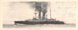 France - Double Carte Postale Ancienne - Le Henri IV - Cuirassé Garde Côtes - Bateau - Envoyé De Cherbourg En 1909 - Guerre