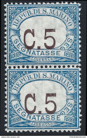 1925 SAN MARINO, Segnatasse N° 19ca  MNH/** COPPIA - Varietà & Curiosità