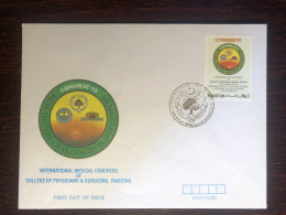 PAKISTAN FDC COVER 1993 YEAR COLLEGE OF PHYSICIANS AND SURGEONS HEALTH MEDICINE STAMPS - Pakistan