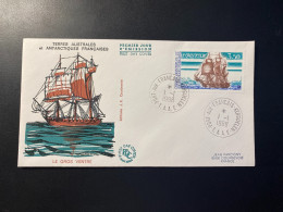 Enveloppe 1er Jour "voilier Le Gros Ventre" - 01/01/1988 - 135 - TAAF - Iles Kerguelen - Bateaux - FDC