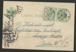 01296*RUMÄNIEN*ROMANIA*CARTA POSTALA*POSTAL STATIONARY*JASSY TO GERMANY*ADDITIONAL POSTAGE STAMP*1903 - Briefe U. Dokumente