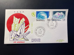 Enveloppe 1er Jour "Les Minéraux - Mésotype - Amalcime" - 01/01/1989 - 144/145 - TAAF - Iles Kerguelen - FDC