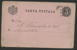 01298*RUMÄNIEN*ROMANIA*CARTA POSTALA*POSTAL STATIONARY*ALEXANDRIA TO BUCURESTI*1883 - Brieven En Documenten