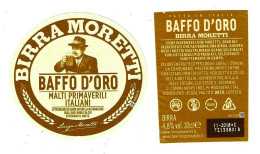 ITALIA ITALY - 2018 Etichetta Birra Beer Bière MORETTI Baffo D'oro Malti Primaverili Italiani - Cerveza