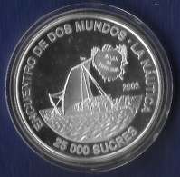 ECUADOR AÑO 2002 25000 SUCRES PLATA " ENCUENTRO ENTRE DOS MUNDOS" PESO 27,1 GR - Ecuador