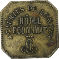 France, Hôtel Economat, Aciéries De Longwy, 5 Centimes, 1883, TTB, Laiton - Monétaires / De Nécessité