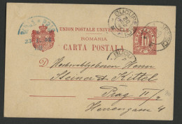 01302*RUMÄNIEN*ROMANIA*CARTA POSTALA*POSTAL STATIONARY*BUCURESTI TO CZECHIA*1902 - Cartas & Documentos