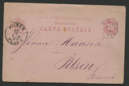 01303*RUMÄNIEN*ROMANIA*CARTA POSTALA*POSTAL STATIONARY*BRAILA TO CZECHIA*1883 - Brieven En Documenten