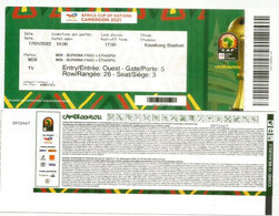 AFRICA CUP OF NATIONS CAMEROON 2021. MATCH BURKINA FASO-ETHIOPIA.KOUEKONG STADIUM 18/01/2021 (ticket) - Tarjetas