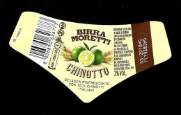 ITALIA ITALY - 2018 Etichetta Birra Beer Bière MORETTI CHINOTTO - Cerveza