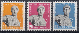 SCHWEIZ  428-430 X, Postfrisch **, 50 Jahre IOC, 1944 - Neufs