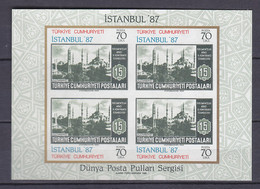 TÜRKEI  Block 24, Postfrisch **, Internationale Briefmarkenausstellung ISTANBUL ’87, 1985 - Blocks & Kleinbögen