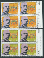 Italia 1972; Giovanni Verga, Serie Completa In Quartine Di Bordo Con Il Numero Del Foglio. - 1971-80: Nieuw/plakker