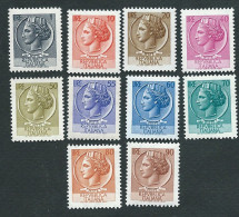 Italia 1968 - 69; Siracusana Stelle, Vignetta Piccola; 10 Valori: Lire 1 + 10 + 20 + 40 + 50 + 55 + 60 +70 + 80 + 90. - 1961-70: Mint/hinged