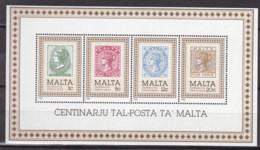 MALTA, Block 8, Postfrisch **,  100 Jahre Post Von Malta 1985 - Malte