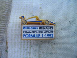 Pin's Williams RENAULT, Champion Du Monde Formule 1 En 1992. (ARTHUS BERTRAND) - Renault