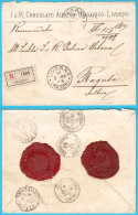 CONSOLATO AUSTRO-UNGARICO LIVORNO Raccomandata D'epoca Viaggiata Nel 1889. *Registered Letter*.Austria-Hungary Consulate - Andere & Zonder Classificatie