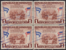 1959 Honduras AEREO ° Mi:HN 571, Yt:HN PA275, Sg:HN 599, Gettysburg Address, 150th Birthday Of Abraham Lincoln - Honduras