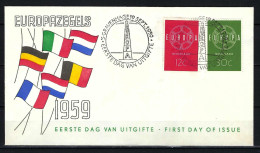 NIEDERLANDE FDC Mit Komplettsatz Der Europamarken 1959 (1) - Siehe Bild - FDC