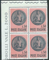 Italia 1969; 100° Ragioneria Generale Dello Stato Con Medaglione; Quartina D' Angolo Superiore. - 1961-70: Mint/hinged