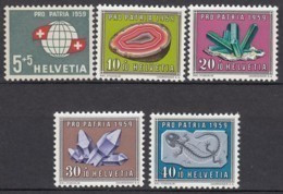 SCHWEIZ  674-678,  Postfrisch **, Pro Patria 1959, Mineralien Und Versteinerungen - Nuovi