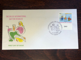 PAKISTAN FDC COVER 2003 YEAR DISABLED PEOPLE HEALTH MEDICINE STAMPS - Pakistan